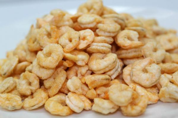 Obvious feature of freeze dried shrimp